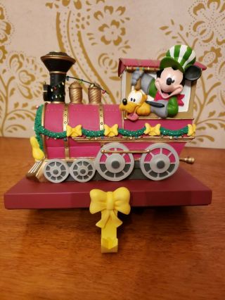 Disney Mickey Mouse And Pluto Christmas Train Stocking Holder