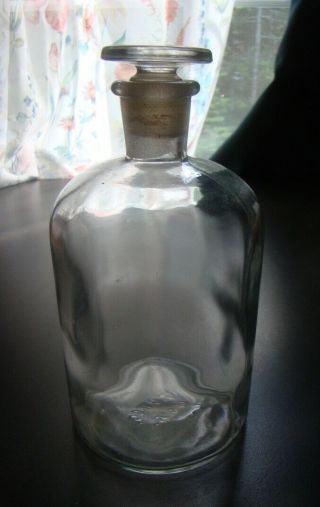Antique T.  C.  W.  Co.  (t.  C.  Wheaton Glass Co. ) Large Apothecary Bottle W/ Stopper