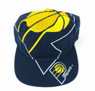 Vtg 90s Indiana Pacers The Game Big Logo Snapback Hat Cap Nba