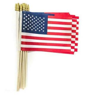 Small American Flags On Stick 5x8 Inch/small Us Flags/handheld 12 Pack