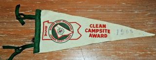 Vintage 1965 Boy Scouts Of America Campsite Award Lebanon Pa Felt Pennant