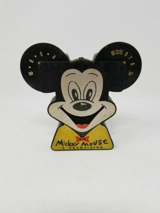 Vintage Mickey Mouse " 2 Transistor " Radio Walt Disney Production