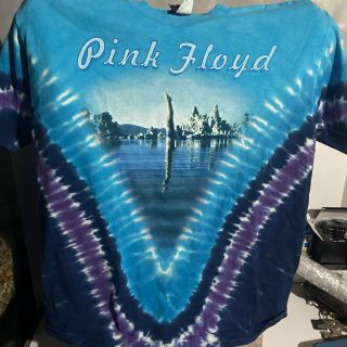 Vintage Liquid Blue Tie Dye T - Shirt Pink Floyd “wish You Were Here” X - Large
