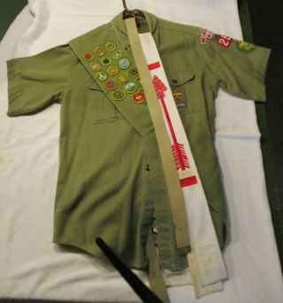 1960s Vintage Boy Scout Uniform Shirt Pants 2 Belts Sash W/badges Sashes