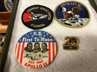 Apollo 11 America Salutes First Men On The Moon Pin And Other Space Items