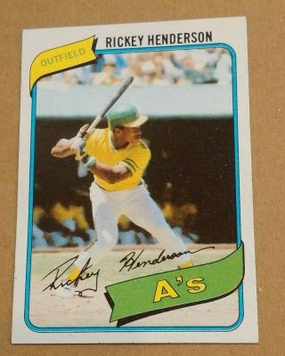 Vintage 1980 Topps Baseball Rookie Card 482 Rickey Henderson A 