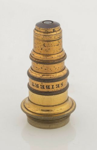 Antique No.  V Brass Microscope Lens By Otto Seibert C.  Late 1800’s