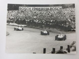 Vintage 1967 German Grand Prix Racing Photograph Photo Grahm Hill Dan Gurney