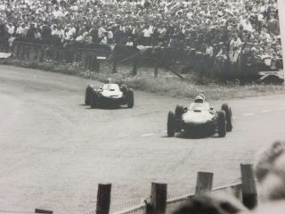 Vintage 1967 German Grand Prix Racing Photograph Photo Grahm Hill Dan Gurney 3