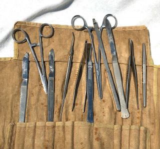 Vintage Rampling Surgical Instrument Roll Wrap,  Military Instruments