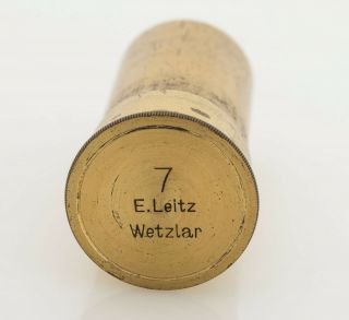 Antique Brass Microscope Lens Canister For A Leitz 7 Lens C.  Late 1800’s