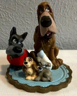 Disney Lady And The Tramp Lil Classices Trusty Jock Puppies Pvc Figurines
