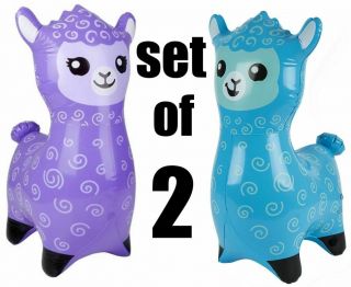 (set Of 2) 24 " Purple & Light Blue Alpacas Llama Inflatable Party Decoration