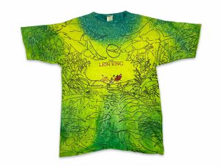 Vintage Lion King Shirt 90s Disney Movie Tie - Dye All Over Print Simba Timon V16
