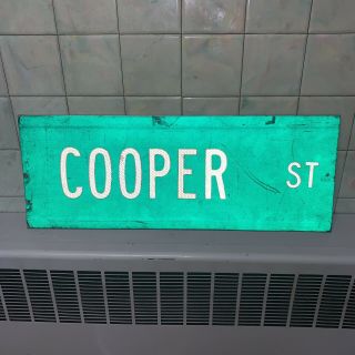 Vintage Street Sign Cooper St Retired 24 " X 9” Metal Double Sided Reflective
