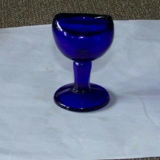 Antique Cobalt Blue John Bull Glass Eye Wash Cup Patented Aug 14th 1917 Vintage