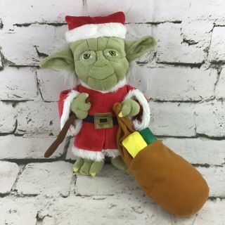 Disney Parks Star Wars Yoda Santa Christmas Plush Stuffed Animal Collectible Toy