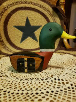 Hand Crafted Mallard Duck Carved Wood Golf Club Head Collectors Golf Lover