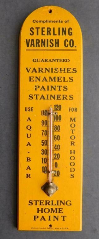 Large Advertising Thermometer Sterling Varnish Co Motor Auto Marine Etc