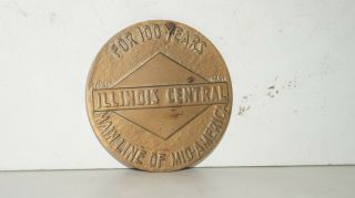 1951 Illinois Central Railroad Main Line 100th Anniversary Bronze Medallion