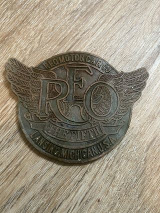 Reo Motor Car Company The Fifth Vintage Automobile Badge - Lansing,  Michigan