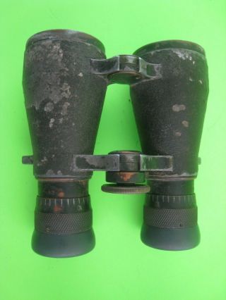 Vintage German Wwi Fernglas 08 Military Field Binoculars With Leather Case - Rare