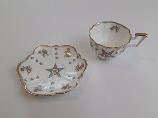 Vtg Order Of The Eastern Star Masonic Teacup And Saucer Made In England