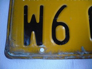 Old California CA,  Ham Radio License Plate 1956,  Yellow,  Black W6 CDK 3