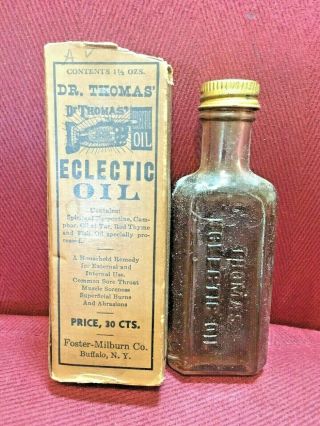 Antique Medicine Bottle Quack:Dr Thomas Eclectic Oil w/ Turpentine,  Fish Oil Cont 2