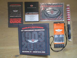 Harley Davidson 100th Anniversary Celebration Patch Ticket Package Flag 2003 Ad