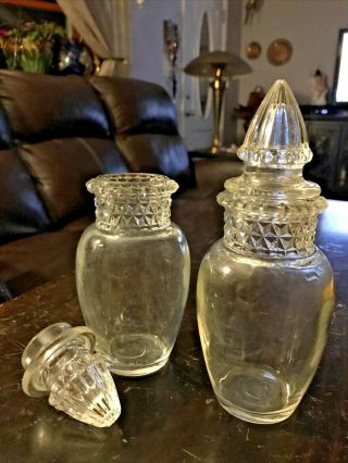 Rare Vintage Tiffin Dakota Glass Apothecary 6.  5 " Jars Candy Container Small 2