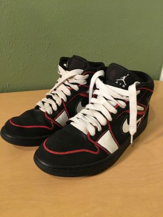 Vintage Nike Air Jordan Retro 1 High Og Black White Red Size 11