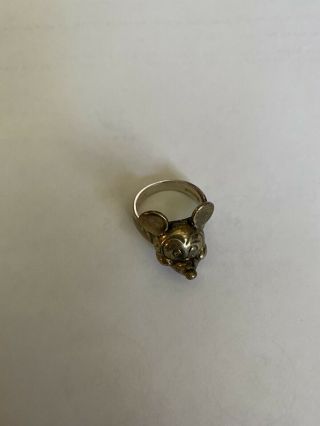 Vintage Sterling Silver Disney Mickey Mouse Ring Size 6