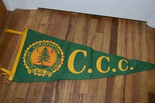 Vintage Ccc Civilian Conservation Corps Great Depression Deal Fdr Pennant