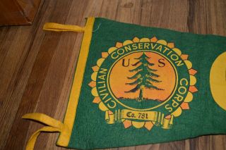 Vintage CCC Civilian Conservation Corps Great Depression DEAL FDR Pennant 2