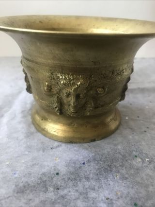 Rare Antique Vtg Mortar/pestle,  Gold Brass?bronze?metal Heavy Primitive Handmade?