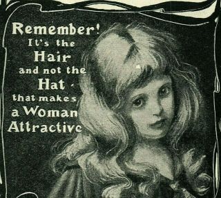 1903 Seven Sutherland Sisters Quack Hair Grower Girl Long Hair Print Ad 4860