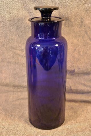 Antique Cobalt Blue Apothecary Bottle Stopper Jar