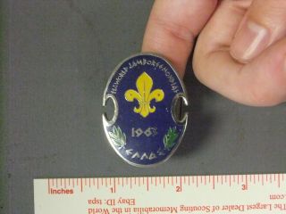 Boy Scout World Jamboree 1963 Neckerchief Slide 3918kk