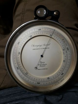 Vintage Tycos Short & Mason London Surveying Aneroid Made In Britain Barometer