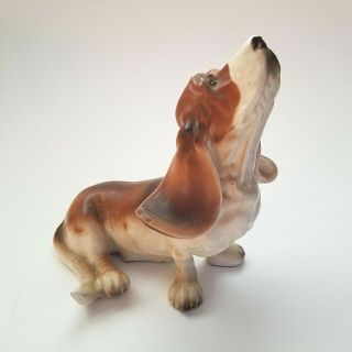 Vintage Norcrest Porcelain Bassett Hound Dog Figurine A233 Made In Japan
