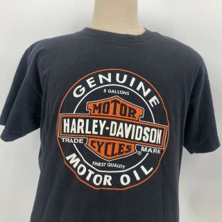 Harley Davidson Mens Motor Oil Milwaukee Museum Black Shirt Size Large