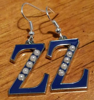 Zeta Phi Beta " Blue Z " Earrings