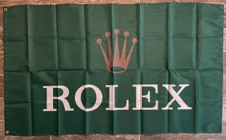 Rolex Logo Flag 3x5 Garage Shop Wall Banner Advertisement Daytona Racing