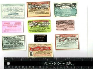 10 Different Vintage Old Cocaine Pharmacy Medicine Apothecary Bottle Labels