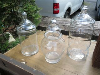 Vintage Apothecary Glass Jar W/lid Rustic Farmhouse/cottage Chic Style Home