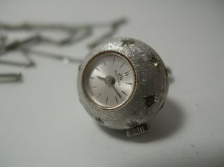 Vintage Bucherer Swiss Atomic Ball Orb Necklace Pendant Watch w/ Box 3