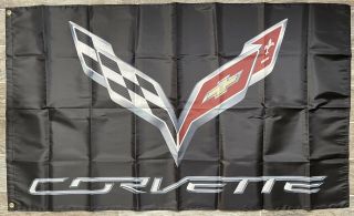 Corvette C7 Logo 3x5 Garage Wall Banner Flag Chevrolet Stingray