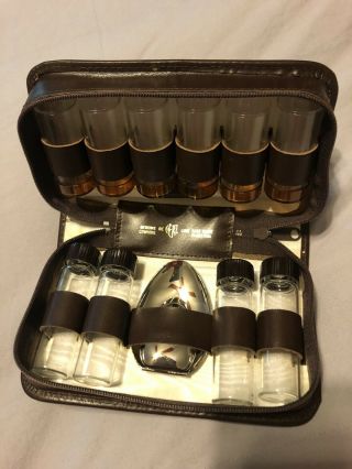 Vintage Medical Traveling Doctor Portable Leather Medicine Pouch W/ Bottles Etc.