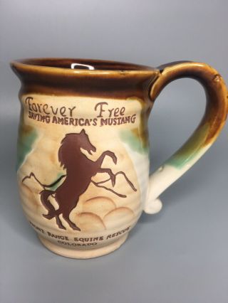 Forever Mustang Frontrange Equine Rescue Colorado Studio Pottery Coffee Mug